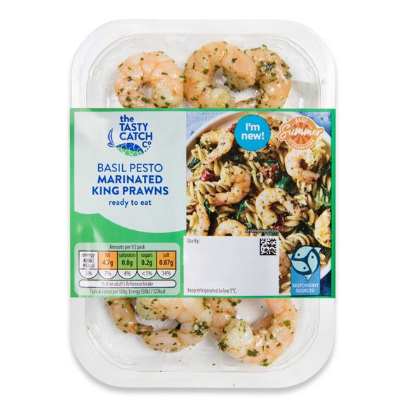 The Tasty Catch Co. Basil Pesto Marinated King Prawns 150g